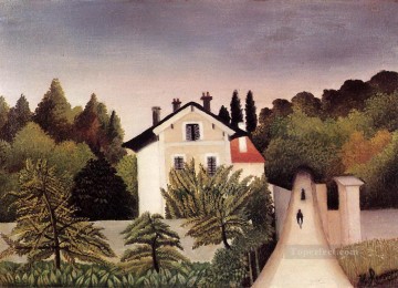 アンリ・ルソー Painting - パリ郊外の家 1902年 アンリ・ルソー ポスト印象派 素朴原始主義